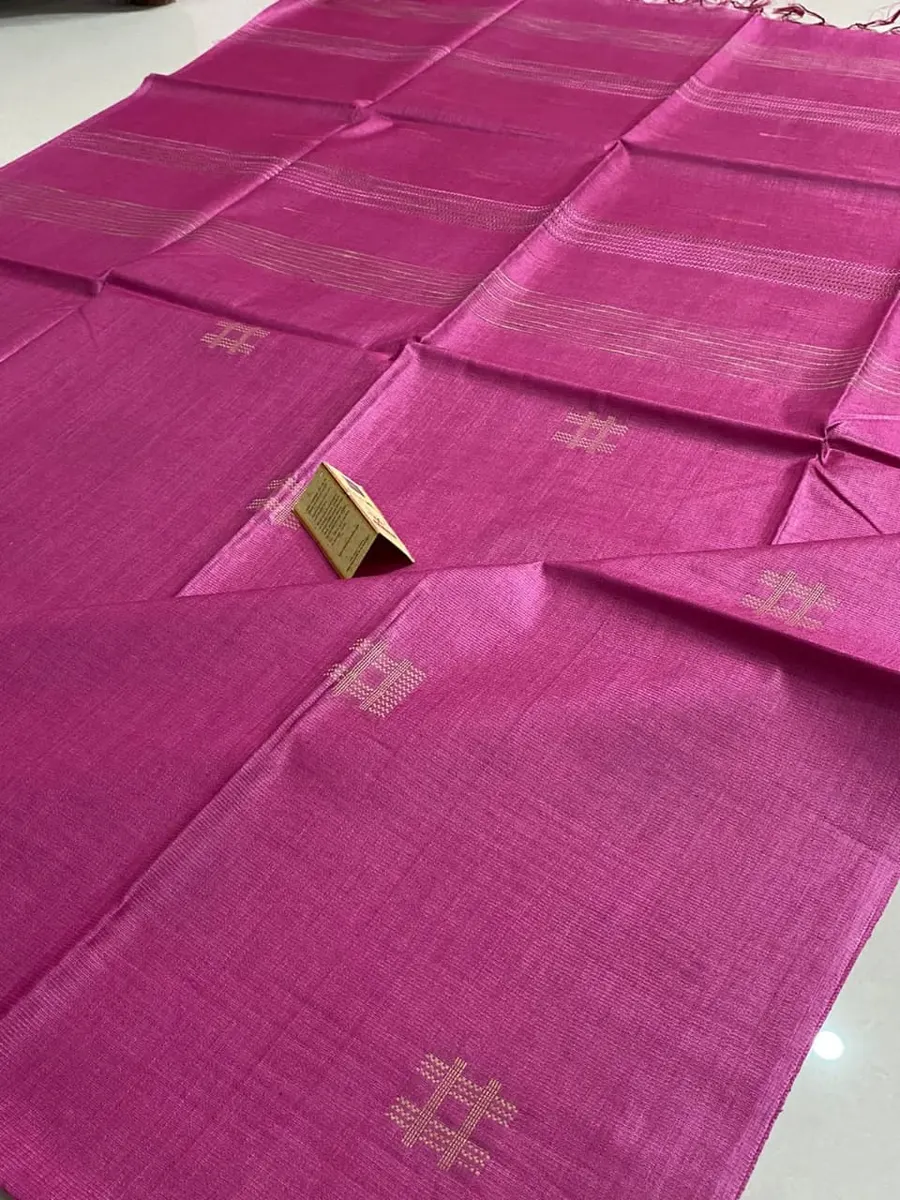 Pure Katan Silk Handwoven Saree with Self Weaving Design